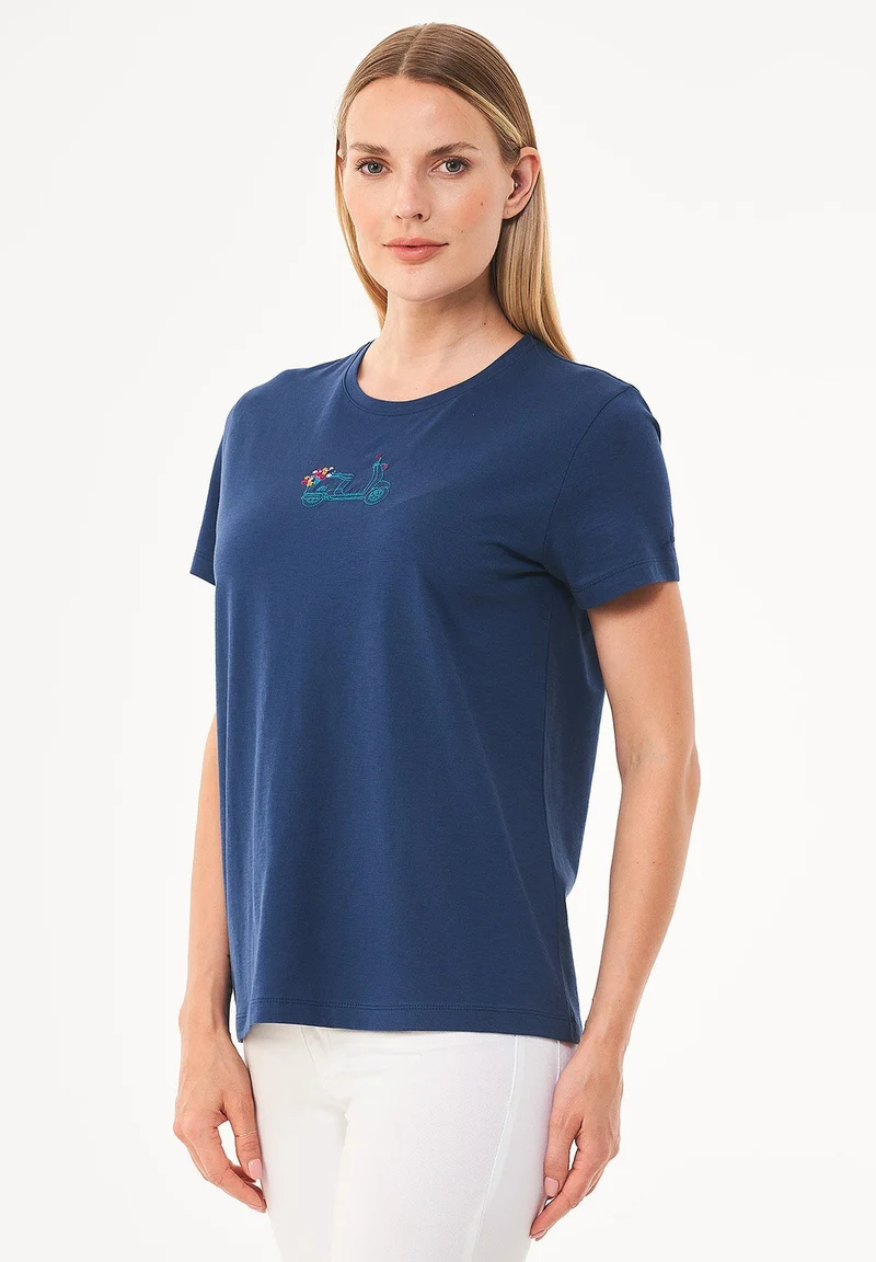 T-Shirt aus Bio-Baumwolle mit Stickerei