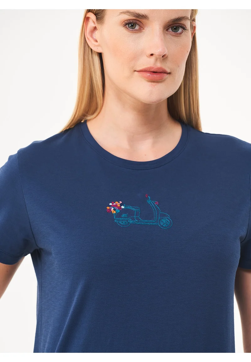 T-Shirt aus Bio-Baumwolle mit Stickerei