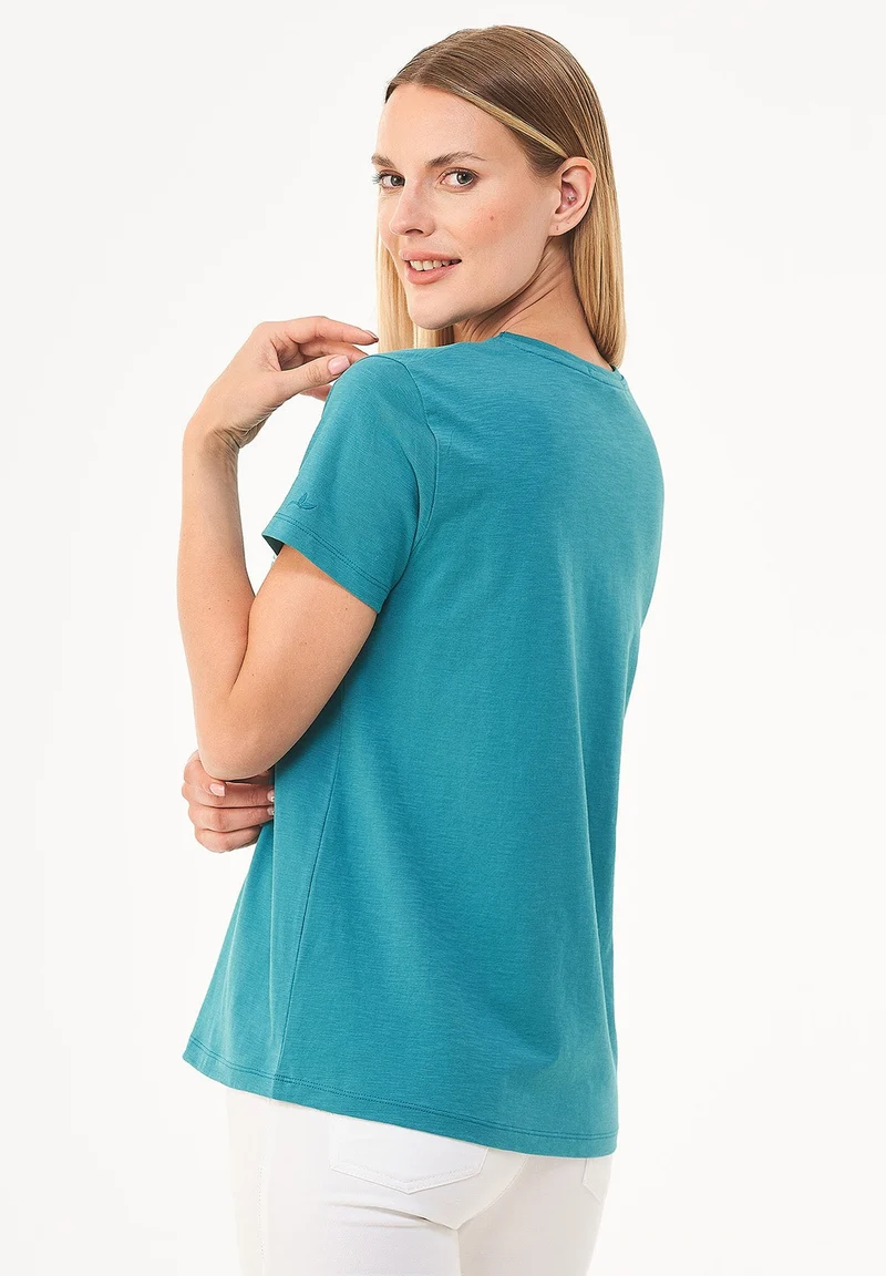T-Shirt aus Bio-Baumwolle mit Stickerei