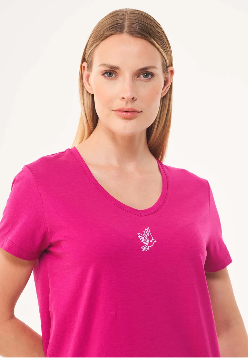 T-Shirt aus Bio-Baumwolle mit Stickerei