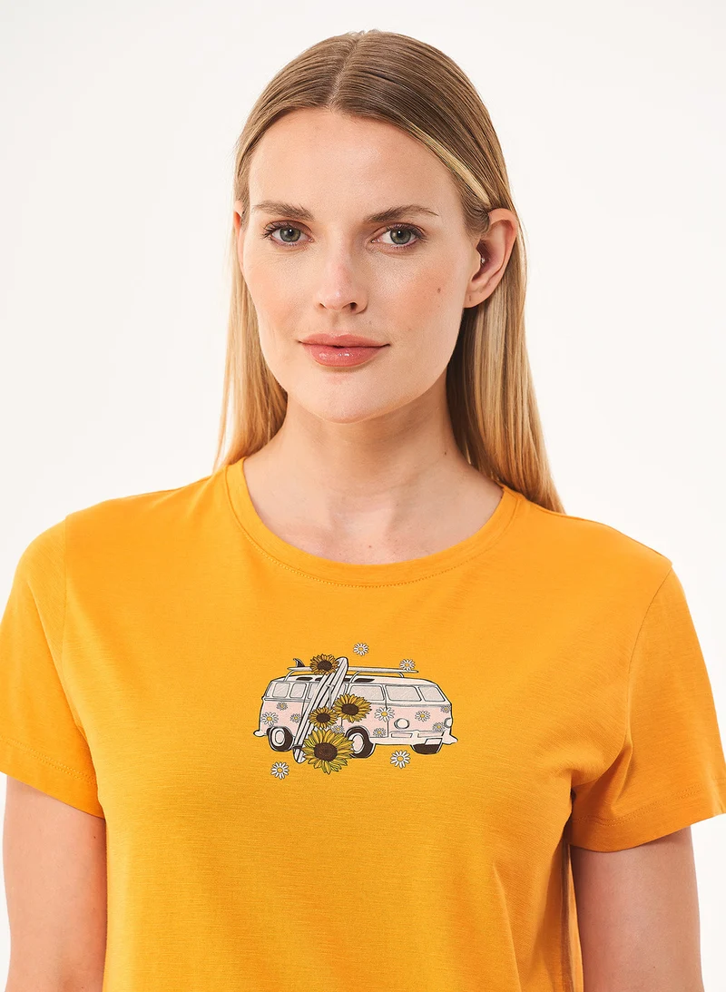 T-Shirt aus Bio-Baumwolle mit Print