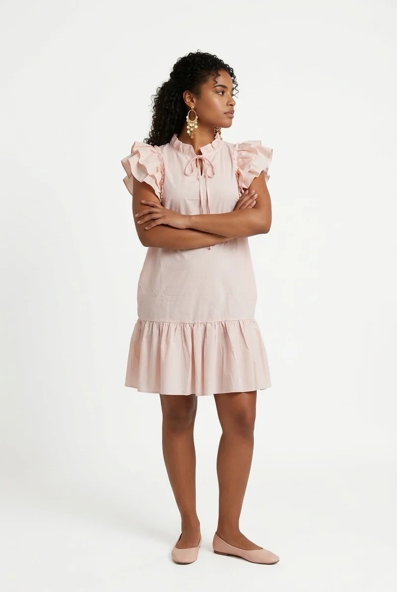 Stylish Sisters Shift Dress - Soft Pink