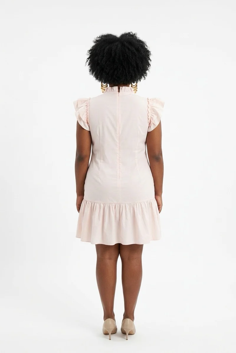 Stylish Sisters Shift Dress - Soft Pink
