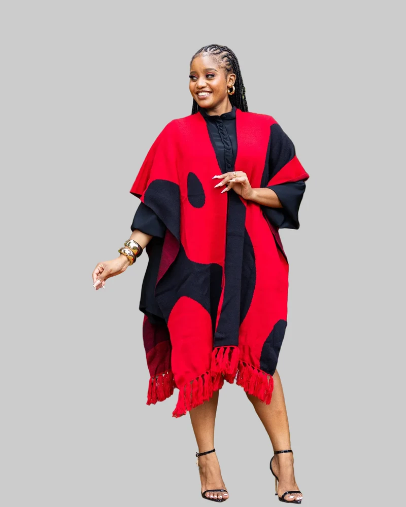 African Yuva Adila Shawl - Red