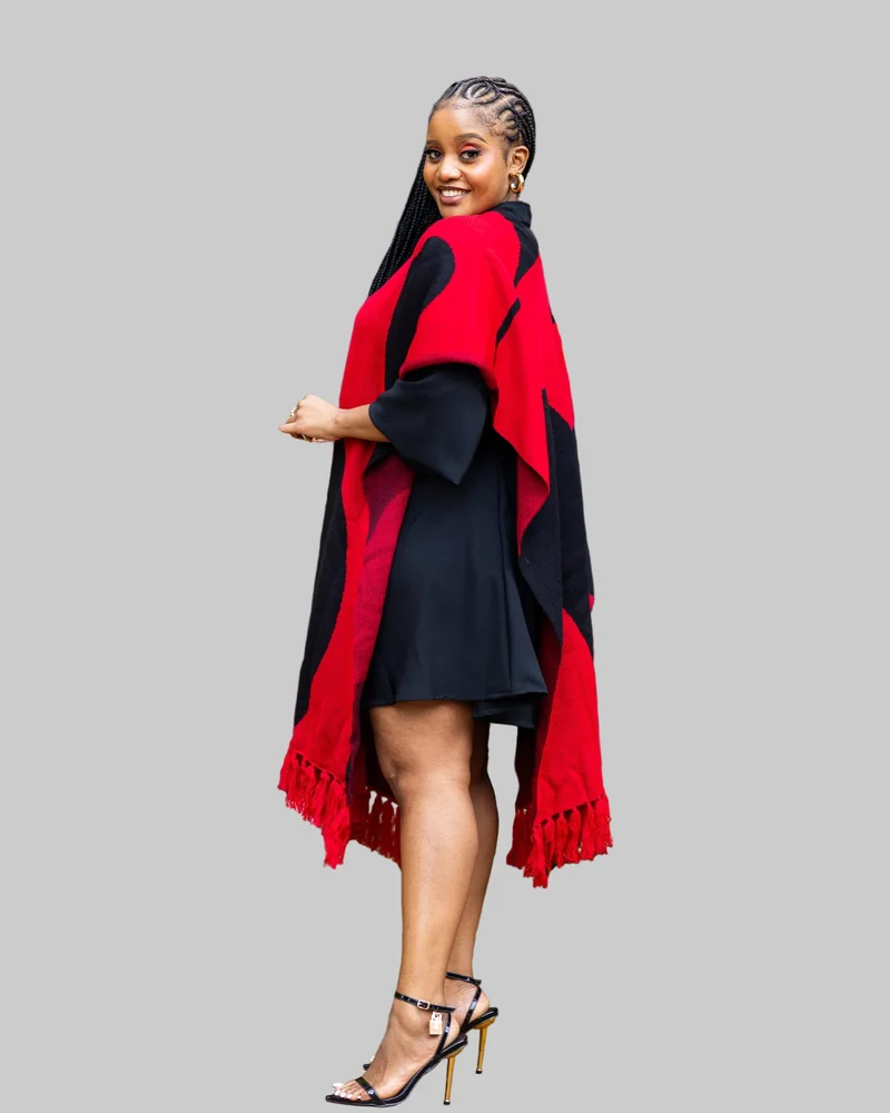 African Yuva Adila Shawl - Red