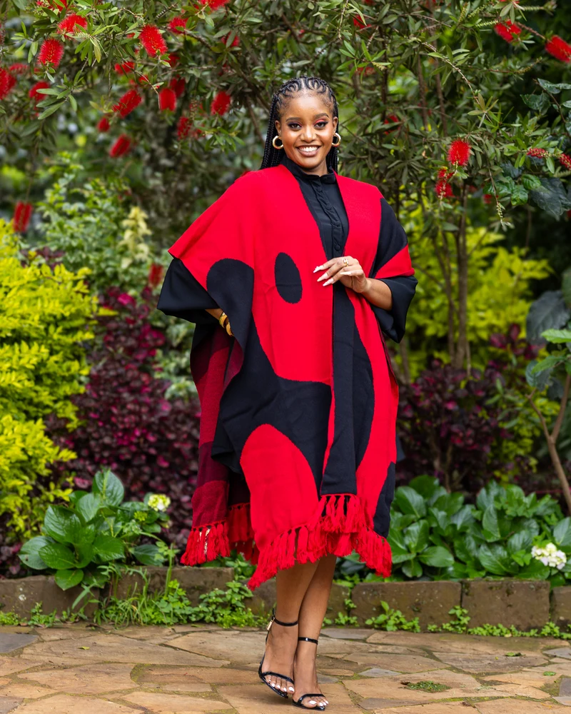African Yuva Adila Shawl - Red
