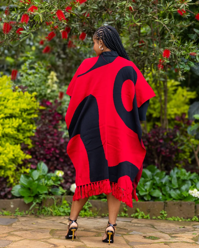 African Yuva Adila Shawl - Red