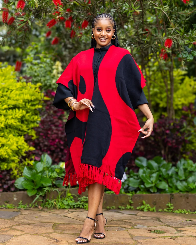 African Yuva Adila Shawl - Red
