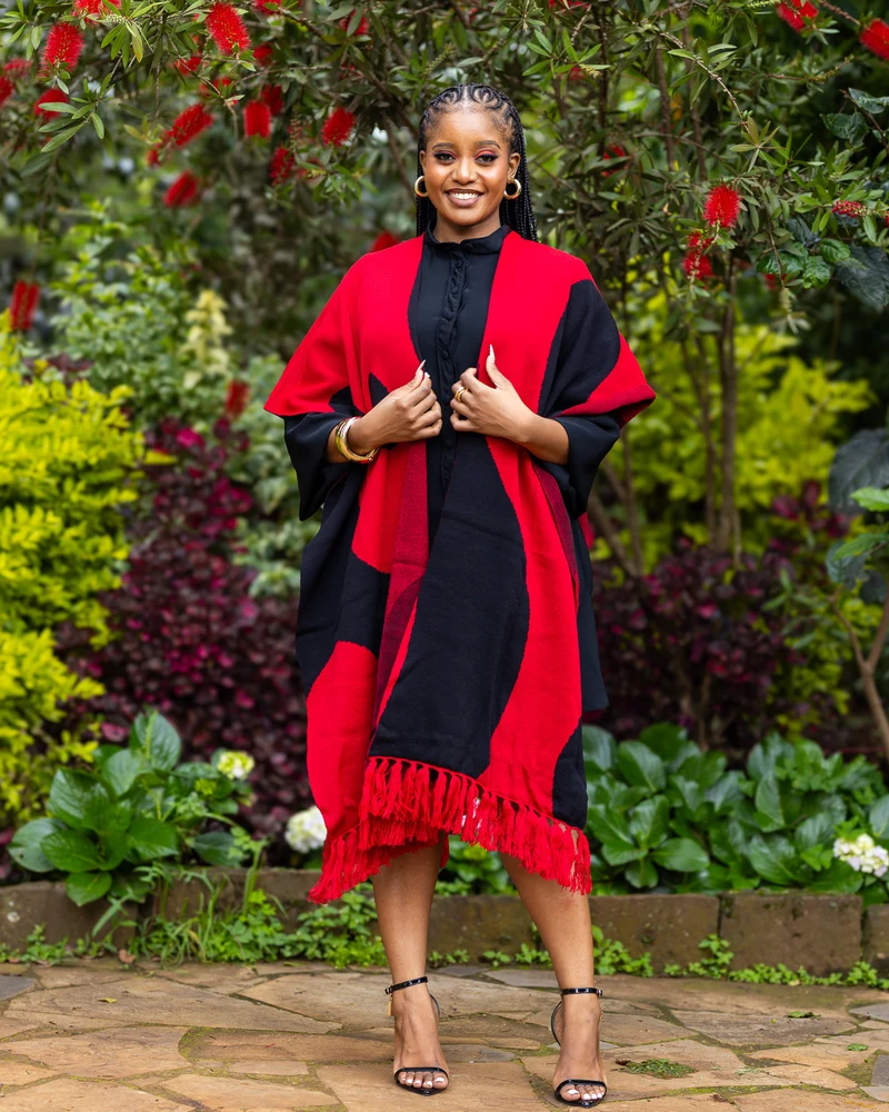 African Yuva Adila Shawl - Red