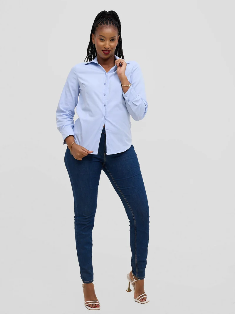 The Fashion Frenzy Blouse Top - Blue