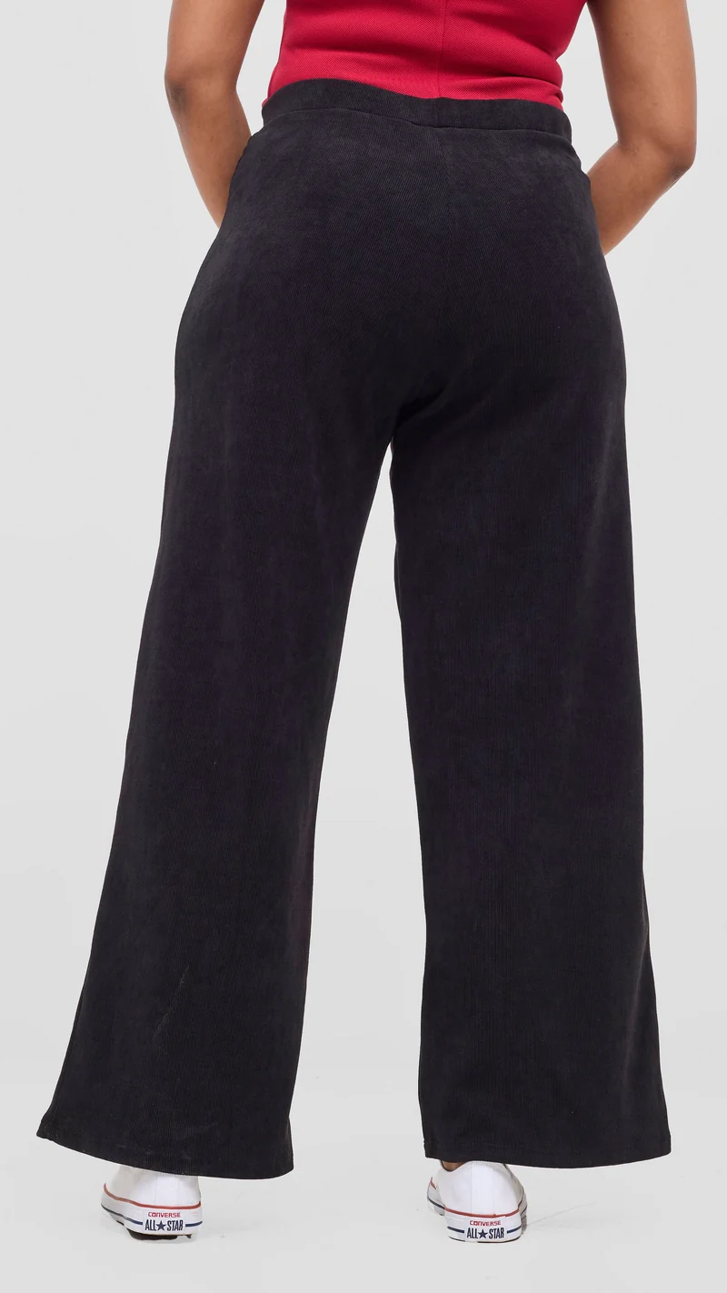 Vivo Diella Wide Leg Pants in Twill - Black