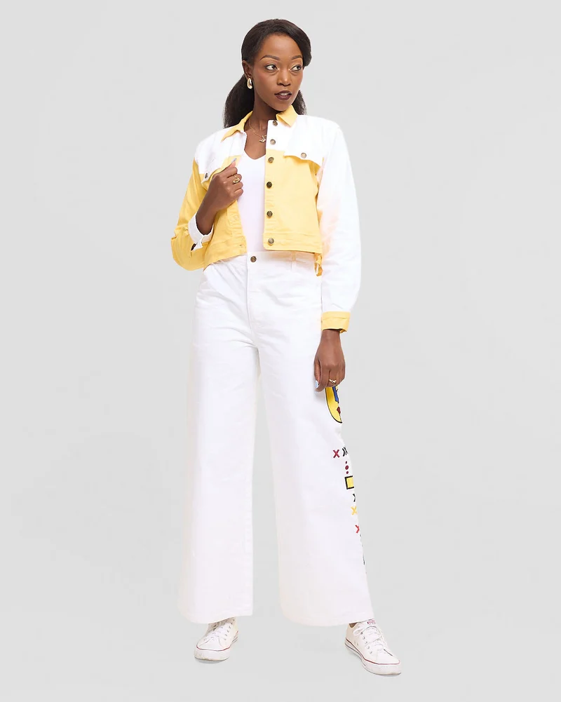 Loresho Jean Set - White / Yellow