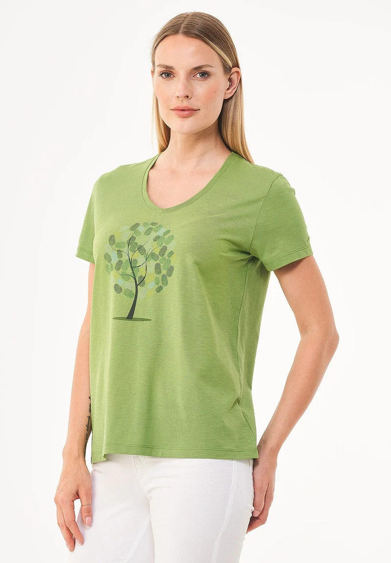 T-Shirt aus Bio-Baumwolle mit Baum-Print
