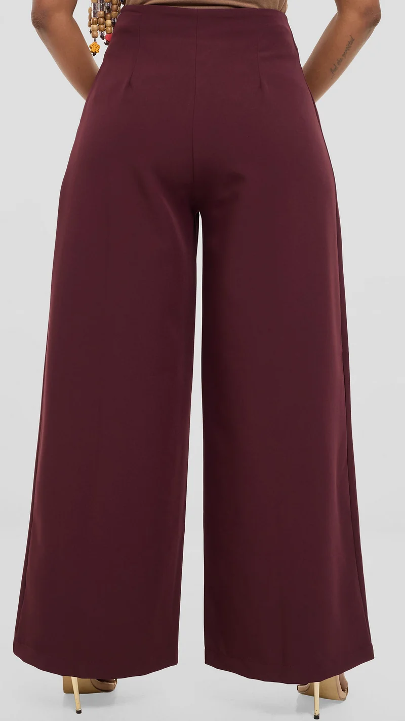 Vivo Tatili Wide Leg Pants in Heavy Crepe - Mulberry