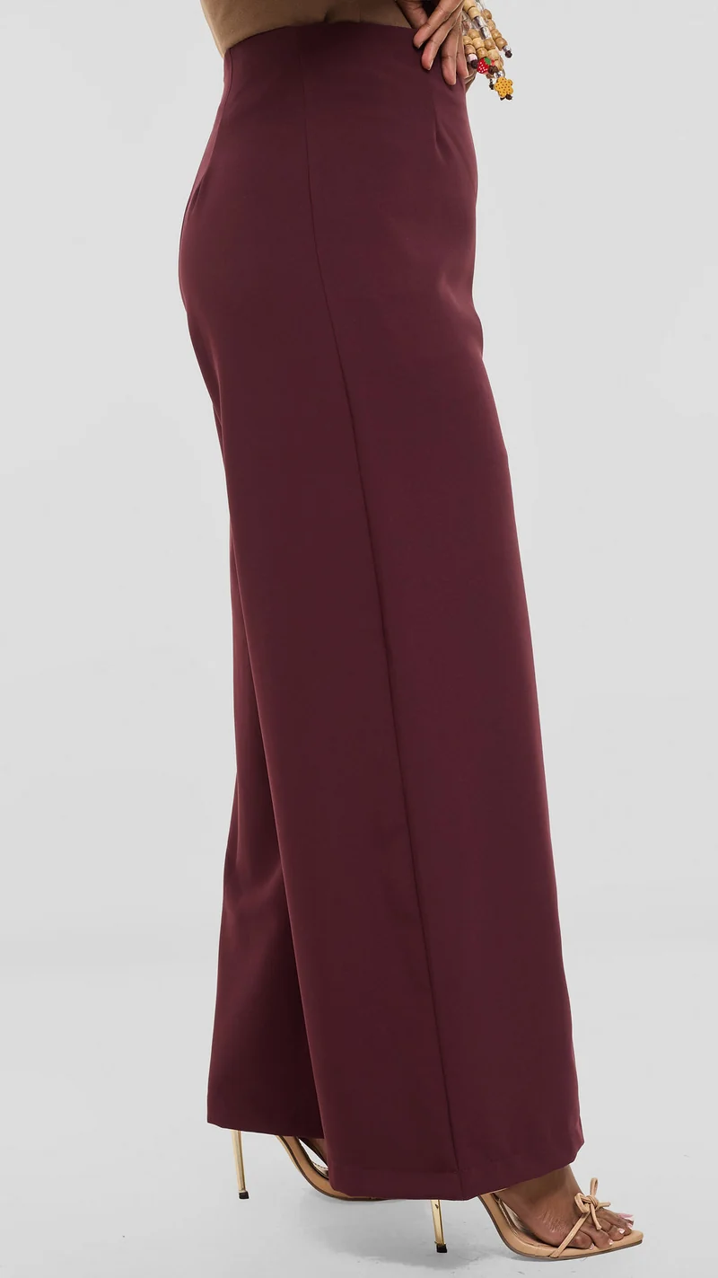 Vivo Tatili Wide Leg Pants in Heavy Crepe - Mulberry