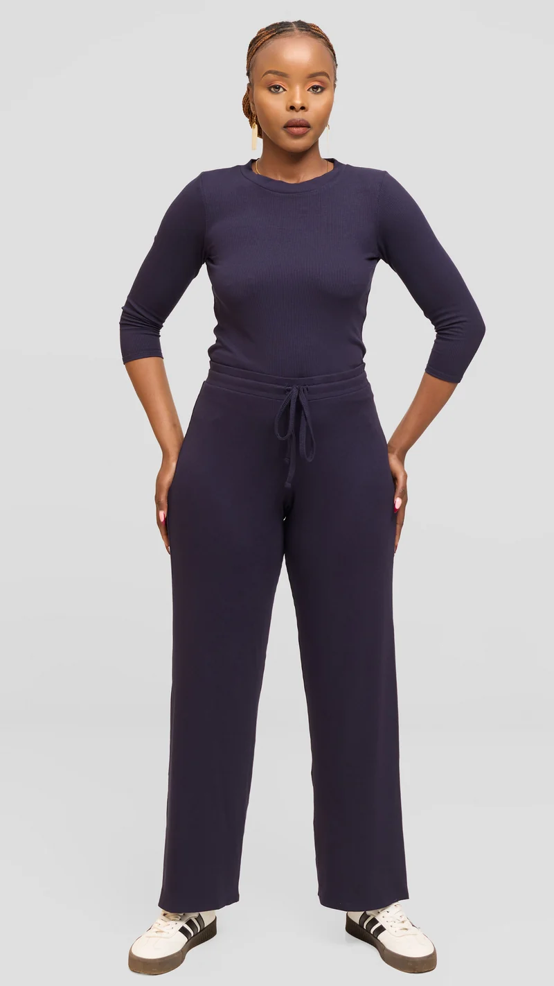 Vivo Lounge Pants in Rib - Navy