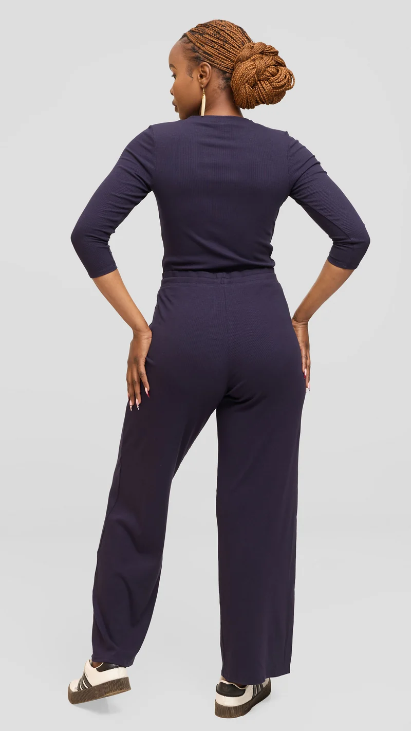 Vivo Lounge Pants in Rib - Navy