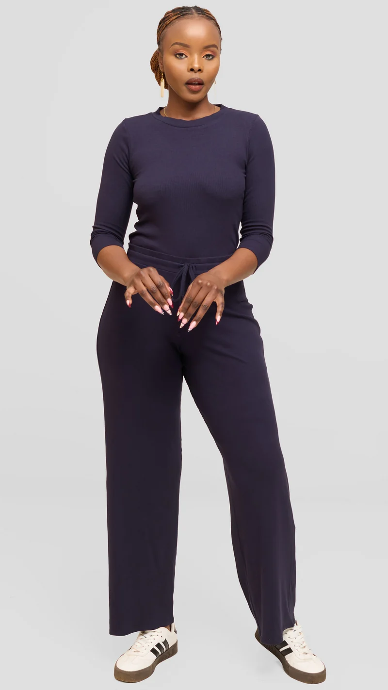 Vivo Lounge Pants in Rib - Navy