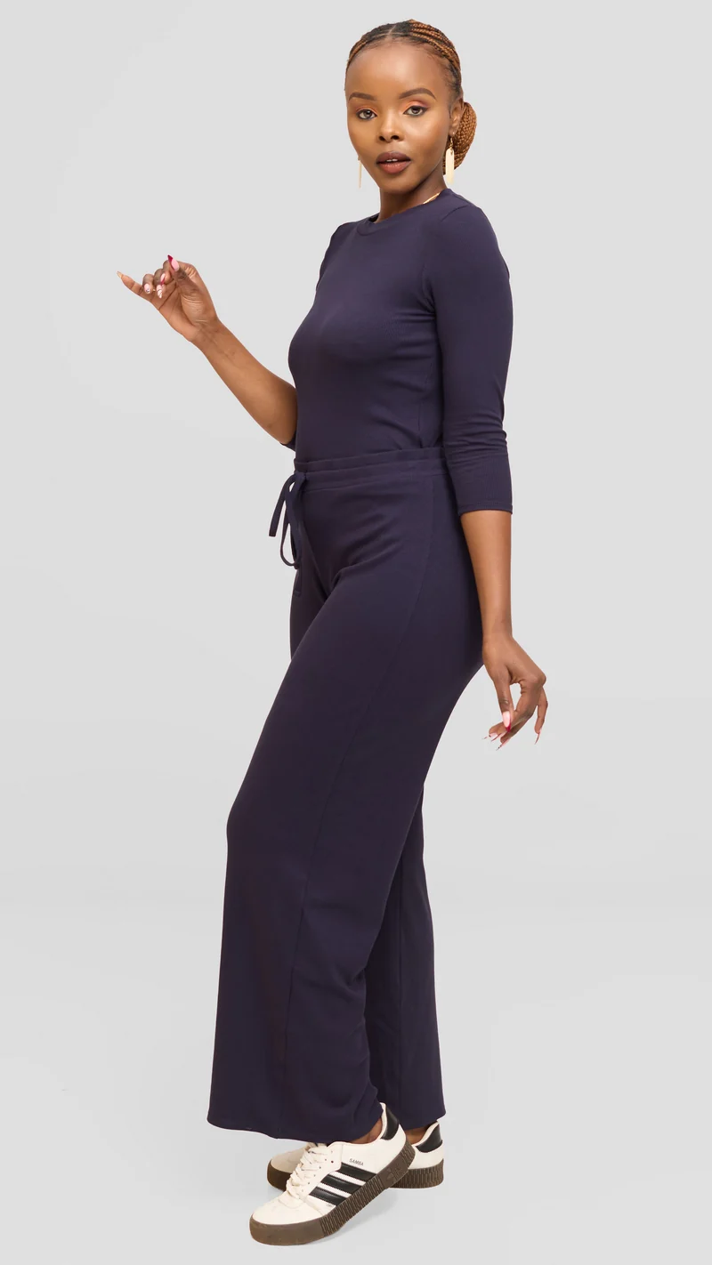 Vivo Lounge Pants in Rib - Navy