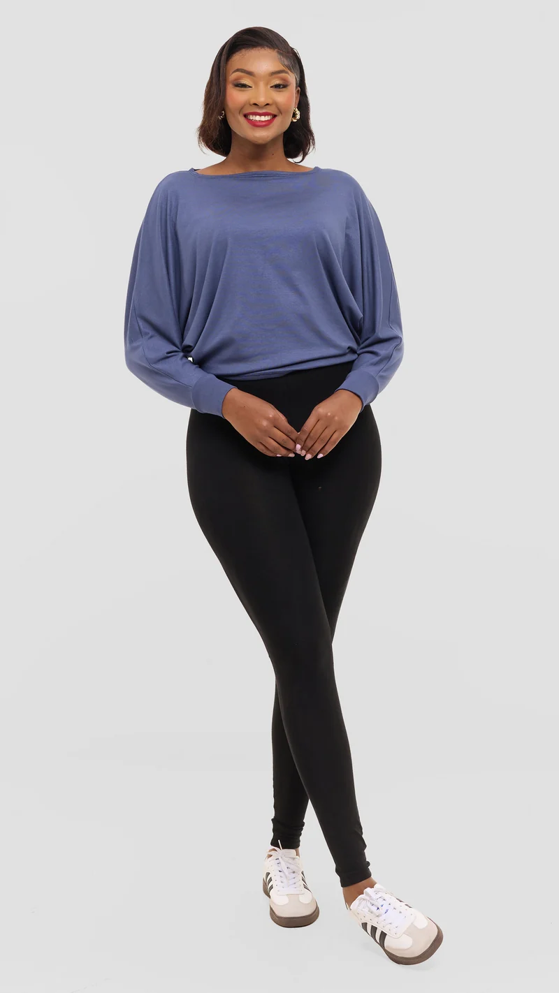 Vivo Bana Batwing Top in Jersey - Powder Blue