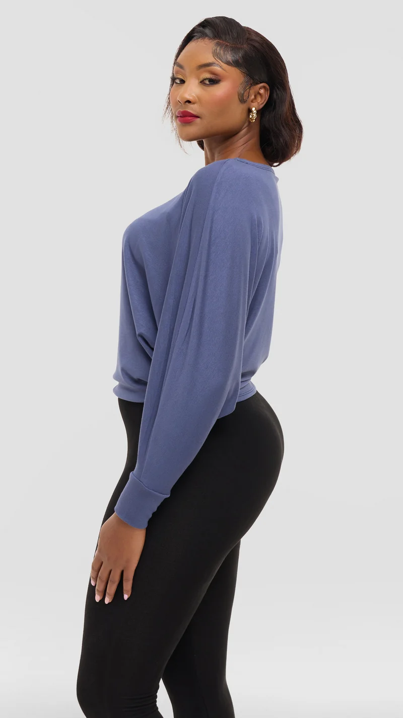 Vivo Bana Batwing Top in Jersey - Powder Blue