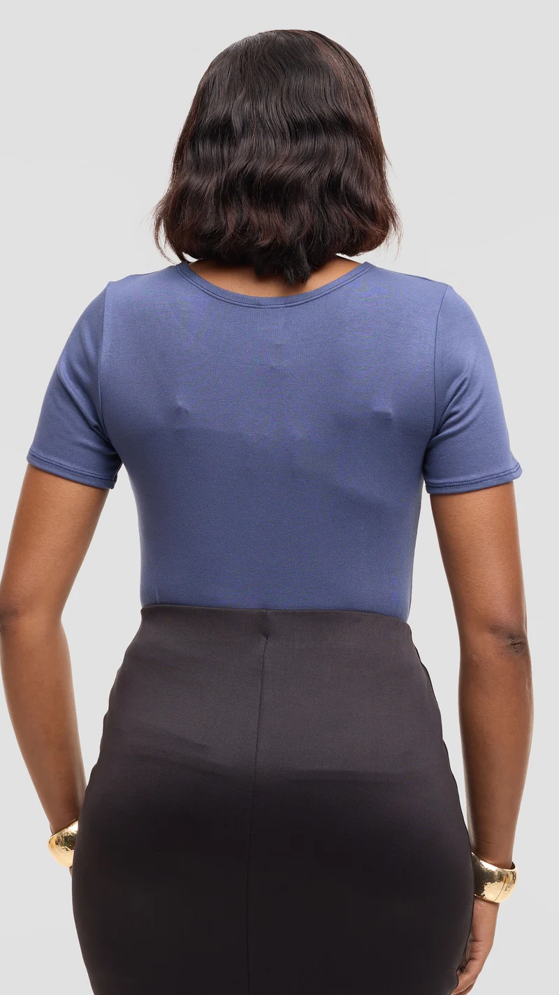 Vivo Basic Short Sleeve Top in Jersey - Powder Blue