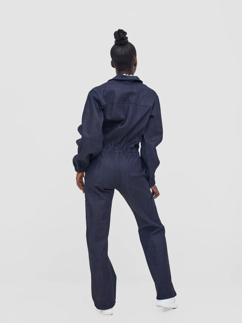 Zoya Nia Cargo Overalls - Navy Blue
