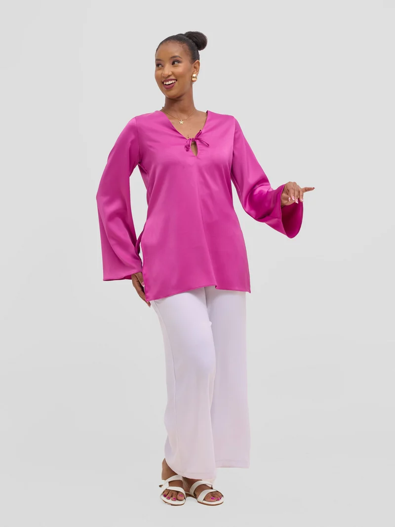 Vivo Yene High Slit Tunic Top - Plum