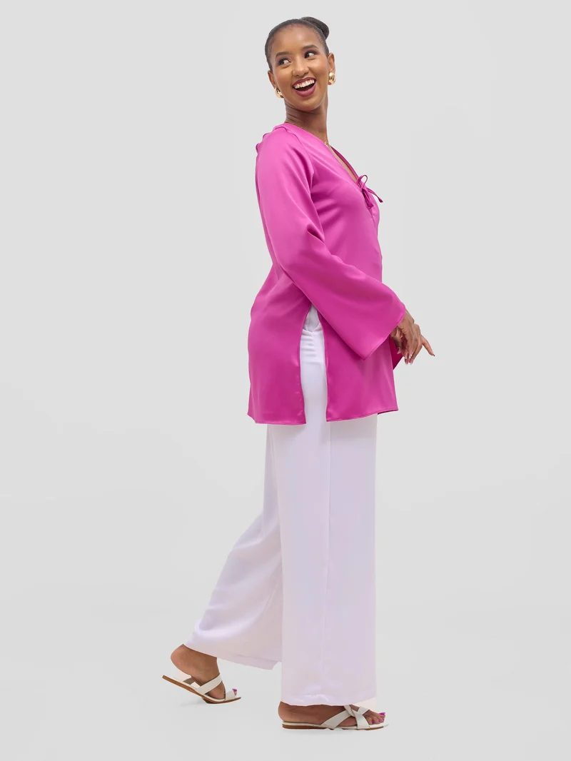 Vivo Yene High Slit Tunic Top - Plum