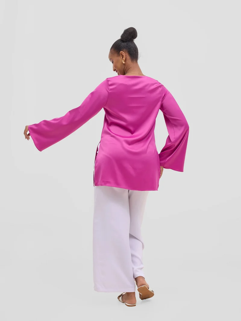 Vivo Yene High Slit Tunic Top - Plum
