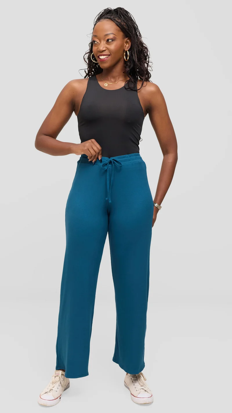 Vivo Lounge Pants in Rib - Teal