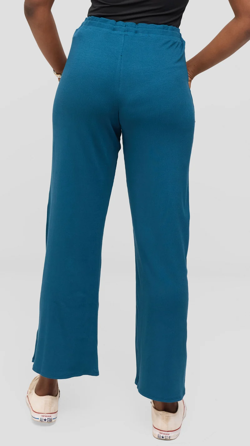 Vivo Lounge Pants in Rib - Teal