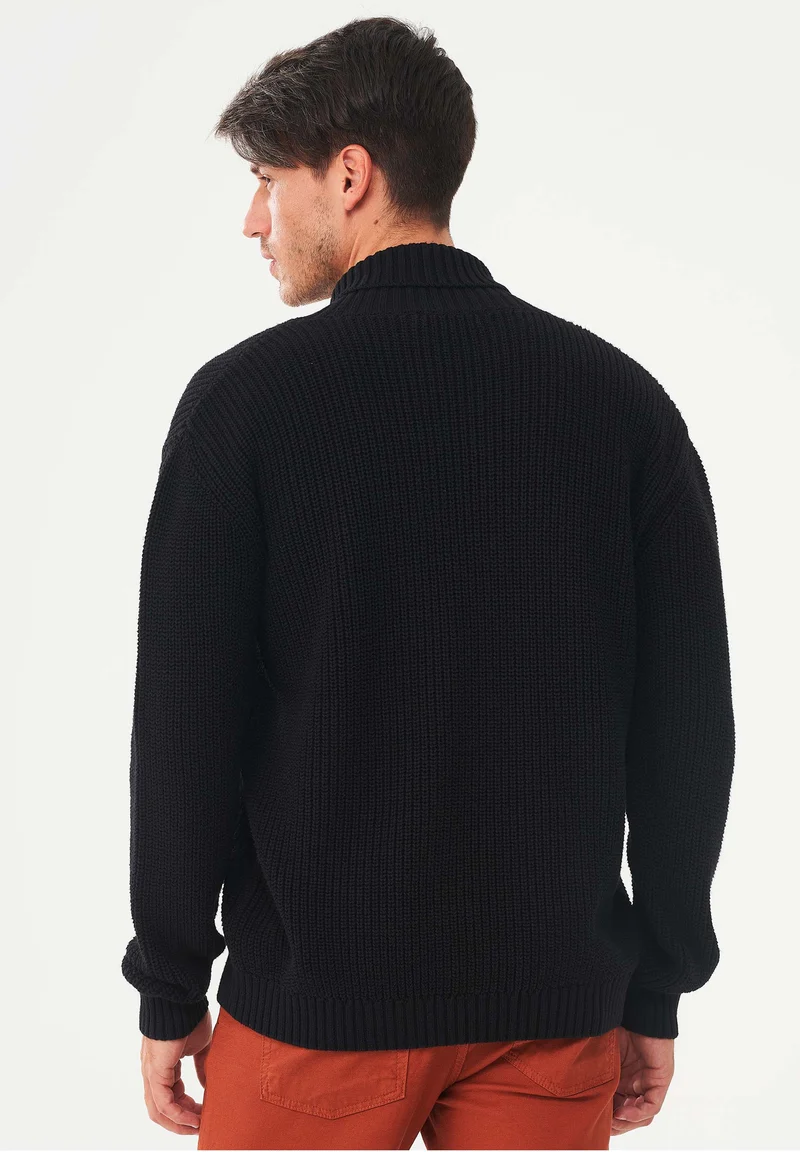 Schalkragen Pullover aus Bio-Baumwolle