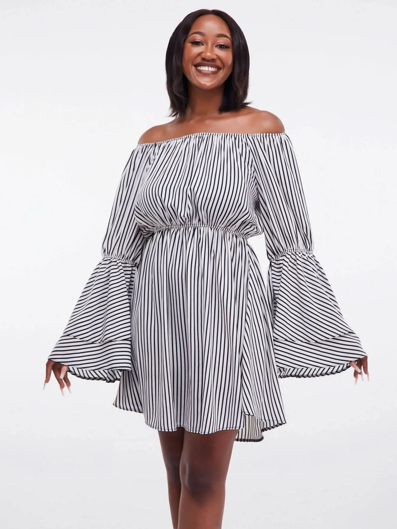 Salok Subra Shift Dress - Black / white