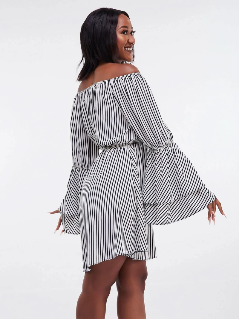 Salok Subra Shift Dress - Black / white