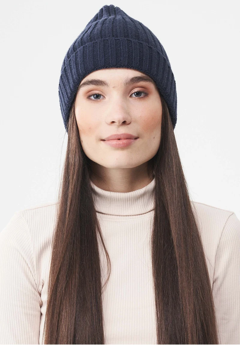 Unisex Strick-Beanie aus Bio-Merinowolle und Bio-Baumwolle
