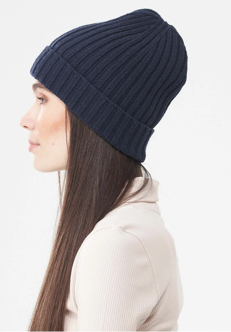 Unisex Strick-Beanie aus Bio-Merinowolle und Bio-Baumwolle