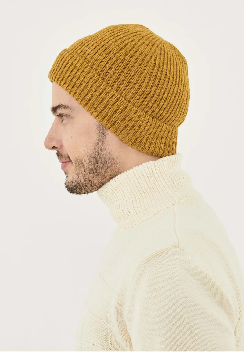 Unisex Strick-Beanie aus Bio-Merinowolle und Bio-Baumwolle
