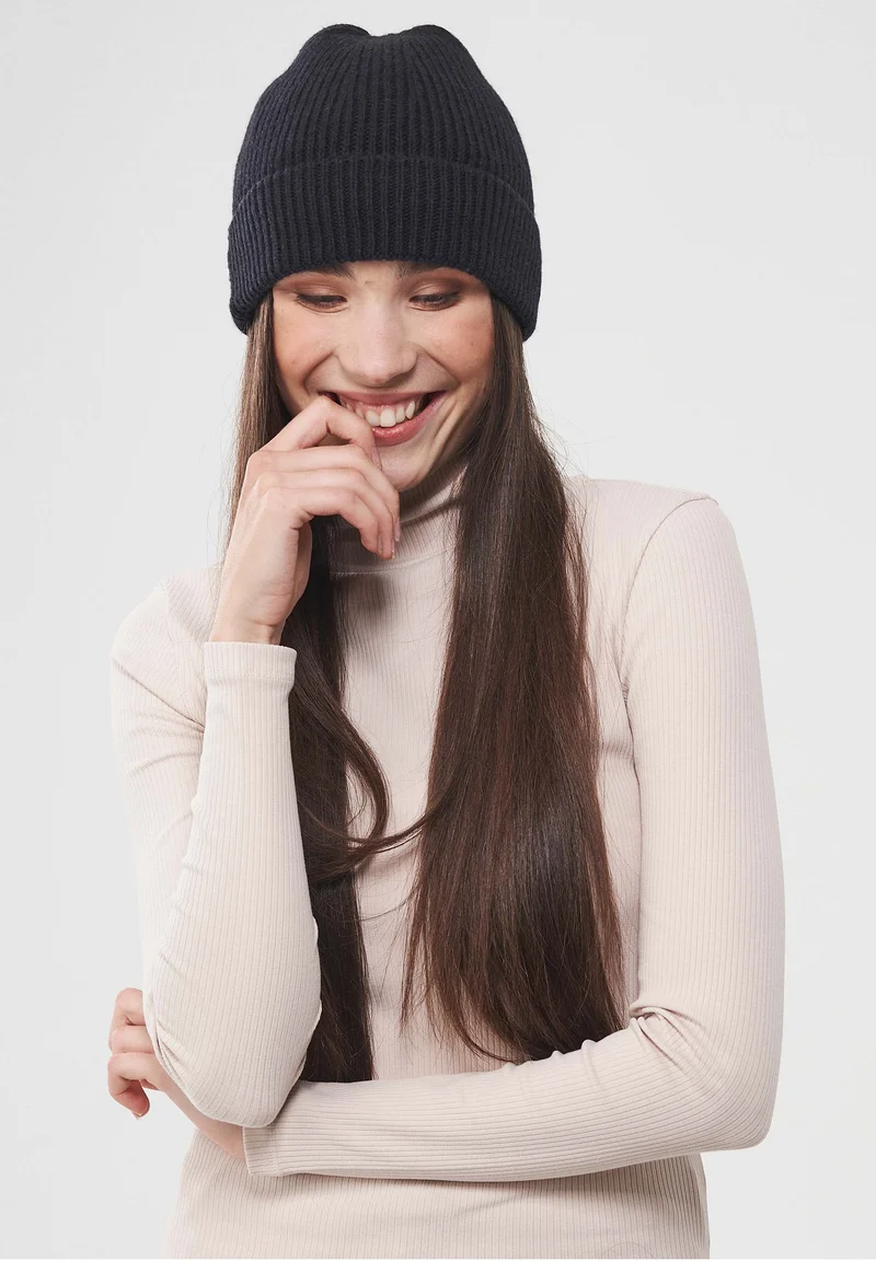 Unisex Strick-Beanie aus Bio-Merinowolle und Bio-Baumwolle