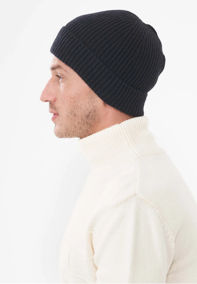 Unisex Strick-Beanie aus Bio-Merinowolle und Bio-Baumwolle