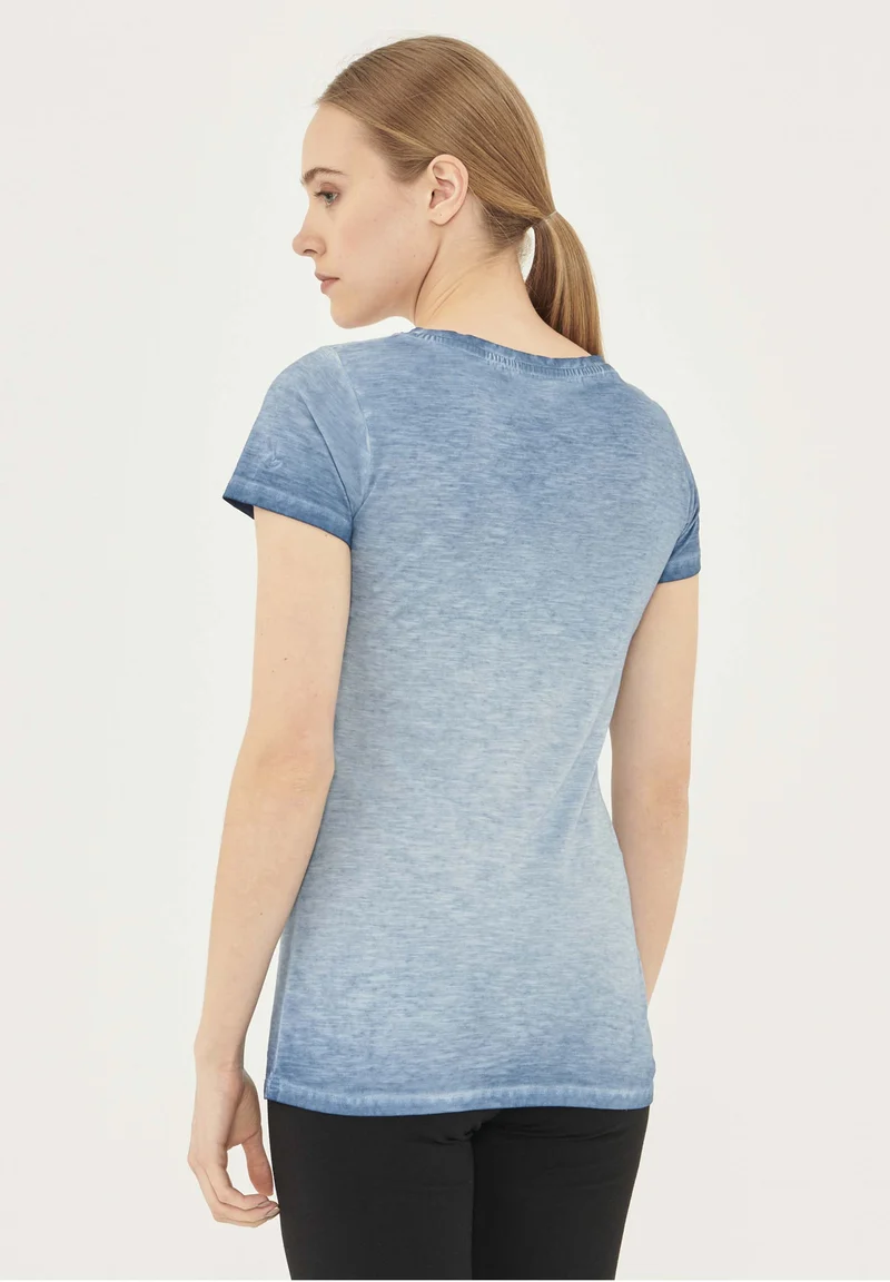Garment Dyed T-Shirt aus Bio-Baumwolle mit Vogel-Print