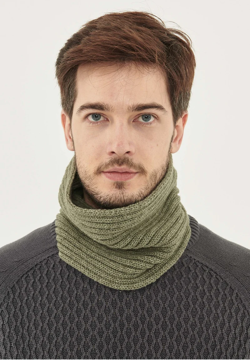 Unisex Strick Loop Schal aus Bio-Merinowolle und Bio-Baumwolle