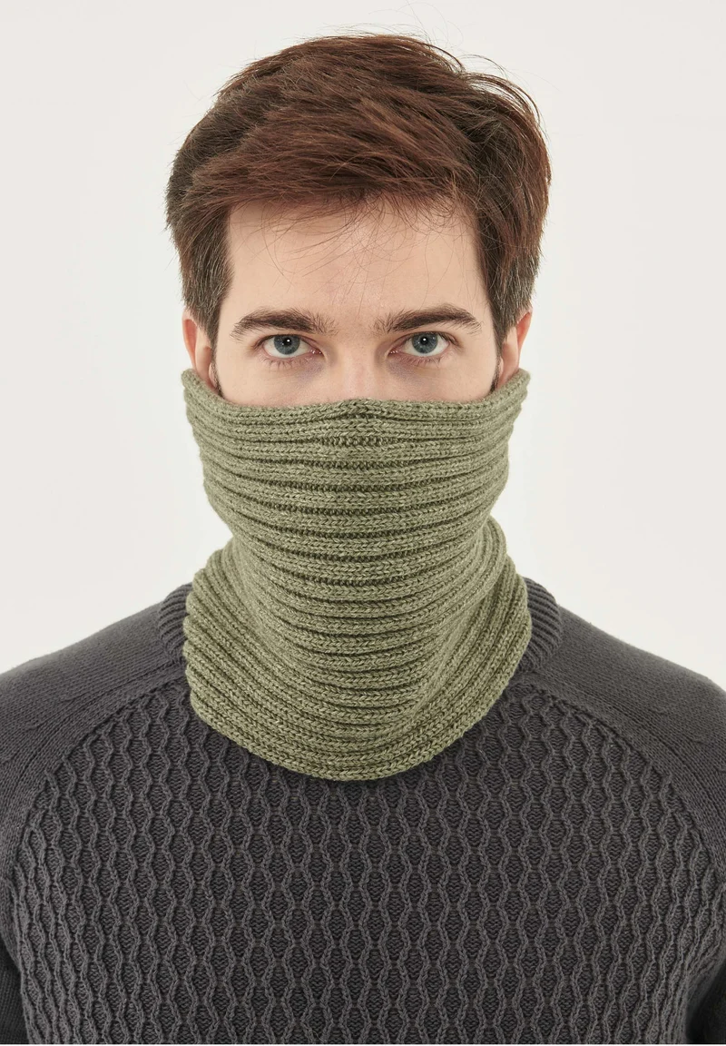 Unisex Strick Loop Schal aus Bio-Merinowolle und Bio-Baumwolle