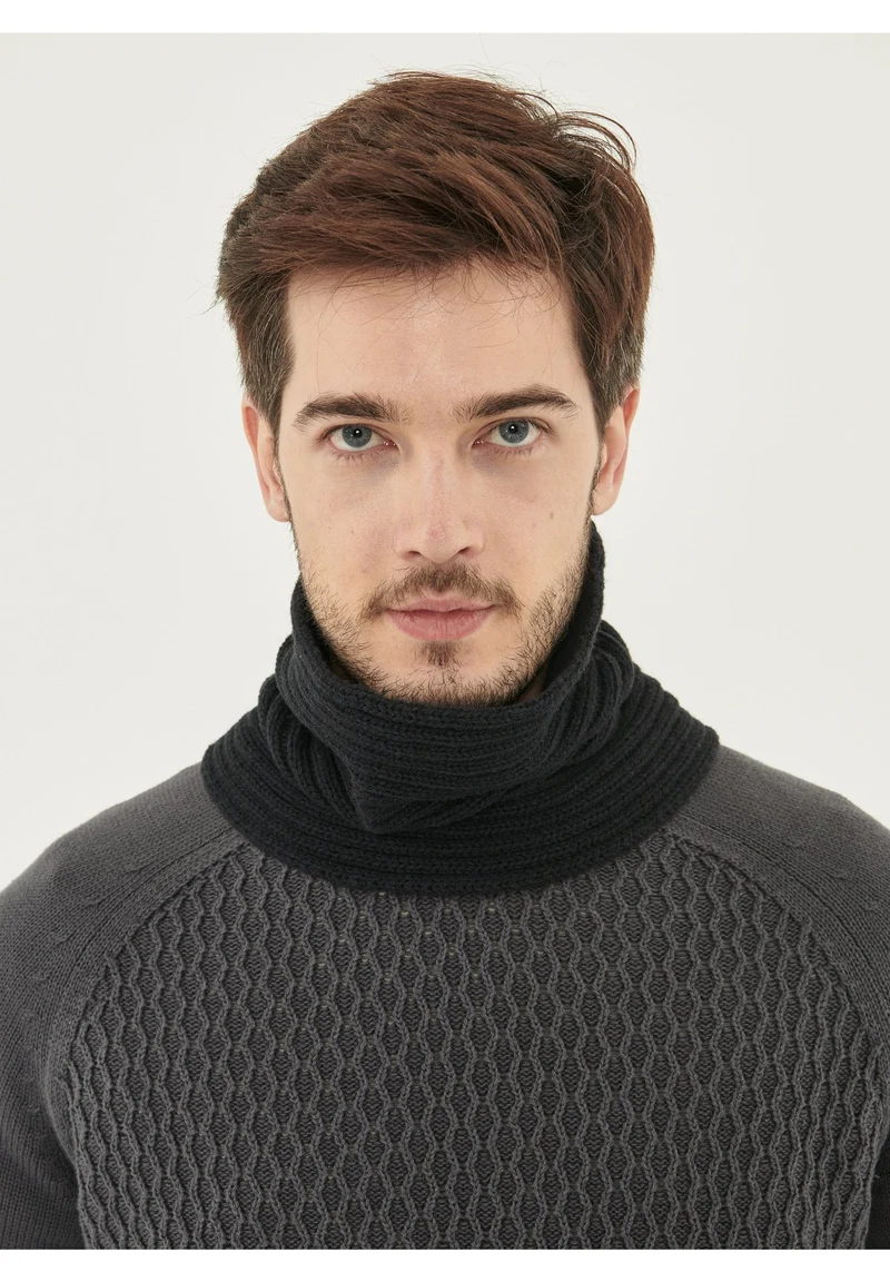 Unisex Strick Loop Schal aus Bio-Merinowolle und Bio-Baumwolle