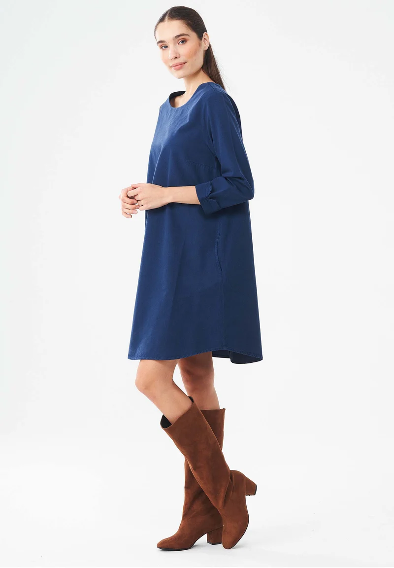 Garment Dyed Kleid aus TENCEL™ Lyocell-mix