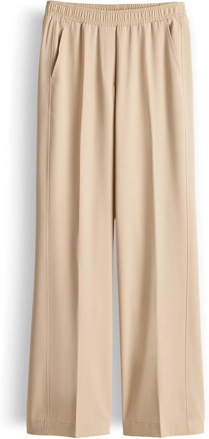 Opus Wide Leg Stoffhose Beige