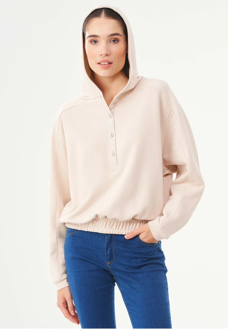 Kapuzenpullover aus Bio-Baumwolle & Modal mit recyceltem Polyester