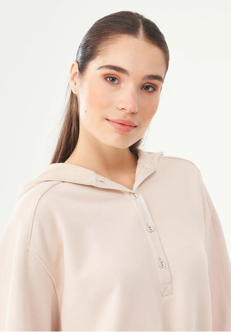 Kapuzenpullover aus Bio-Baumwolle & Modal mit recyceltem Polyester