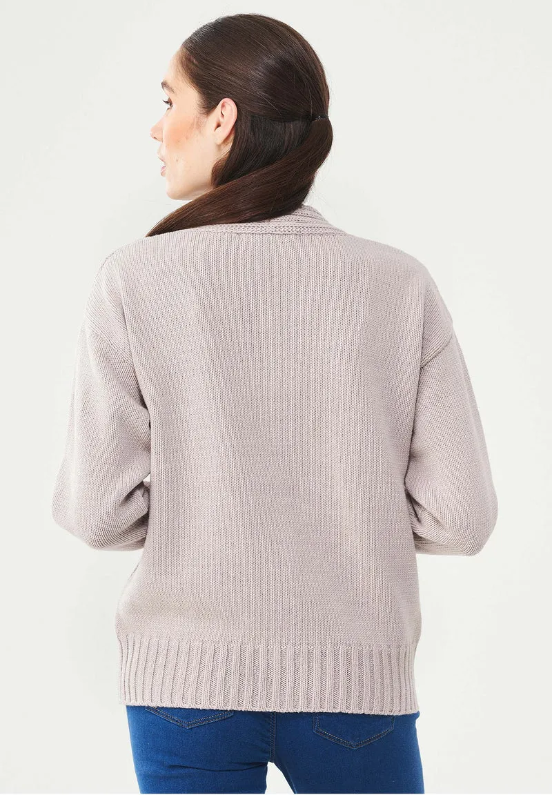 Cardigan aus Bio-Merinowolle und Bio-Baumwolle