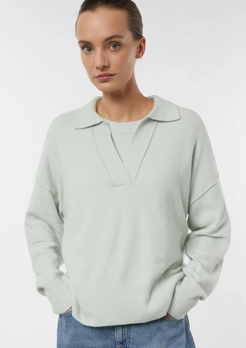 Comma Strickpullover Grün